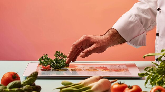 Chef preparando una receta simple